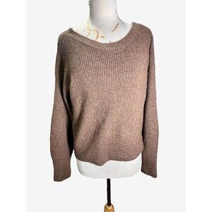 Pink Rose Sweater Size M Women's Modern Boho Chic IndieSleaze Knitted Brown Top